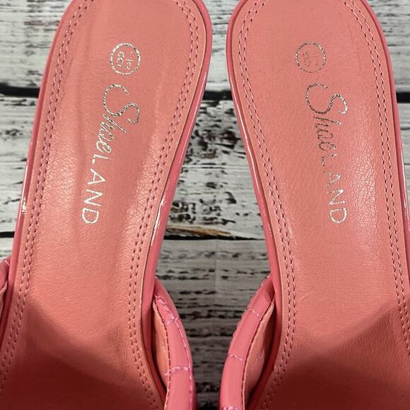 Shoe Land Heels Pumps Mules Shoes size 8.5 Quilted Pink Patent Wedding Church - Picture 5 of 16